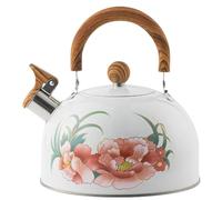 Bouilloire à thé sifflante motif fleur bouilloire à thé en acier inoxydable 3L avec poignée pliable théière facile laver polie miroir pour la maison, l'appartement