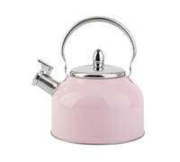 Bouilloire à thé sifflante rétro en acier inoxydable avec poignée ergonomique Rouge