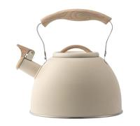 Bouilloire À Thé Sifflante Sur La Cuisinière - Bouilloire À Carillon En Acier Inoxydable De 3 L | B́ouilloire À Thé Ergonomique Avec Poignée En Bois, Chaudière À Eau À Chauffage Rapide, Cuisinière Él