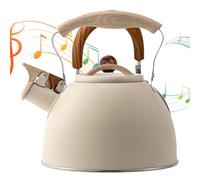 Bouilloire à thé sifflante sur la cuisinière - Bouilloire sifflante en acier inoxydable de 3 L, poignée résistante à la chaleur | Machine à thé pour cuisinière, accessoires de cuisine, marmite à eau b