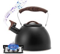 Bouilloire À Thé Sur La Cuisinière - Bouilloire Sifflante En Acier Inoxydable De 3 L | Poignée Ergonomique De 8,85x7,87 Pouces, Sifflet Puissant, Accessoire De Cuisine Élégant, Profitez Du Son De Siff