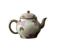 Bouilloire à Thé Théière en céramique peinte à la main, petite capacité, une personne, style rétro, simple, camélia violet, service thé Kung Fu Infuseur à Thé