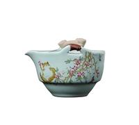 Bouilloire à Thé Théière en céramique Qinghua Ru Kiln, petite théière simple ouverte, pouvant être soulevée, service à thé Kung Fu, tasses Infuseur à Thé