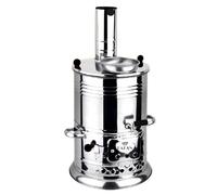 Bouilloire à thé turque portable Samovar pour camping, bouilloire à eau de camping, théière au charbon de semaver pour camping, pique-nique, chasse, activités de plein air avec poignées noires | 3,8 l