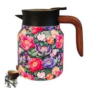 Bouilloire à thé vintage en acier inoxydable : classique avec infuseur, carafe thermique pour boissons chaudes | Pot bouillant élégant pour Thanksgiving, Noël, cadeau pour amis, cuisine ou