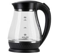 Adler Bouilloire noire en verre avec capacité de 1,7 litres et puissance de 2000 W AD 1274