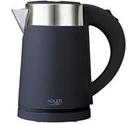 Adler Bouilloire électrique de voyage compacte 0,6 l – inox, sans fil, rapide – Noire