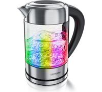 Bouilloire Arendo 1,7 l, 2200 W, acier inoxydable avec corps en verre, sélection de la température 40°C - 100°C, fonction ébullition