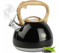 Bouilloire avec sifflet 3L ACIER INOXYDABLE Noir imitation bois
