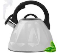 Bouilloire avec sifflet 3L ACIER INOXYDABLE POIGNÉE EN PLASTIQUE Bouilloire sifflet induction blanc
