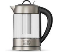 Black+Decker - Bouilloire Électrique BXKE2205E | 2200W | Carafe en Verre 1,7L | Filtre en Acier Inoxydable | Sélecteur Digital 60-100ºC | LED en Base | Rotation 360º | Couvercle Hermétique