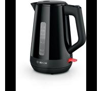 Bouilloire Bosch TWK1M123 1.7L 2400W Noir, Corps en Plastique, Indicateur Niveau d'Eau, Arrêt Surchauffe, Filtre Anti-calcaire, Élément Chauffant Dissimulé