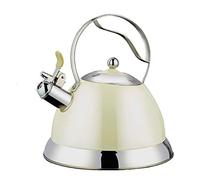 Bouilloire,bouilloire à thé, Bouilloire inox 3L théière sifflet ébullition rapide Portable for cuisinière électrique à gaz Camping chauffage eau lait blanc(3l Milk White)