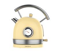Bouilloire Cecotec Thermosense 420 Vintage Light Yellow Capacité : 1,8 litres, 2200 W, compteur de température, base 360 °, acier inoxydable, style vintage, jaune, 01484