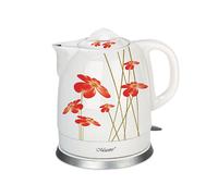 Bouilloire céramique 1,5L Maestro motif floral rouge ou vert