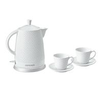Bouilloire en céramique 1,5 litre 1500 W CONCEPT RK0020 avec deux tasses et sous-tasses