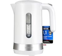 Bouilloire Clatronic 1,8 L | 2200 W pour un chauffage rapide | Sans BPA | Indicateur de niveau d'eau | Socle pivotant à 360° avec enrouleur de câble | Bouilloire | WK 3840 blanche