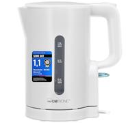 Bouilloire Clatronic 1 L | 900 W | Sans BPA | Utilisation d'une seule main | Indicateur de niveau d'eau | Bouilloire | Protection contre la surchauffe | WK 3834 blanc