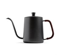 Bouilloire col de cygne en métal avec poignée anti-brûlure et bec fin pour une expérience de brassage fluide sur le café (noir 600 ml)