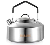 Bouilloire de Camping, Acier Inoxydable Bouilloire Induction, Bouilloire Gaz Portable, Grande Capacité 1L Ultra-Légère, pour Camping, Plein air Randonnée, Pique-Nique