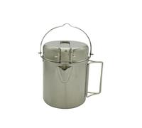 Bouilloire de camping en acier inoxydable avec couvercle ajusté, corps de batterie de cuisine haut, poignée de transport latérale, récipient de préparation de repas en plein air pour à, de en