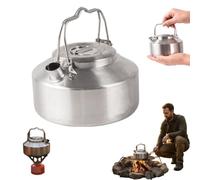 Bouilloire de camping en acier inoxydable de 1 L, bouilloire de camping à feu ouvert et théière, bouilloires de voyage pour la cuisine en plein air et la randonnée