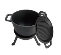 Bouilloire de chasse en fonte 8,0 L avec poêle à griller 2 en 1 KINGHOFF KH-1733