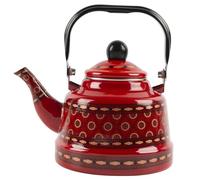 Bouilloire de Cuisine en émail, Design Classique, Compatible avec Les plaques à Induction, en émail épais (Rouge, 1,2 Litre).