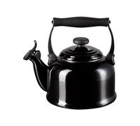 Le Creuset Bouilloire Traditionelle avec Sifflement, Pour Cuisinière, Acier Émaillé, 2,1 L, Onyx, 92000800140000