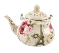 Bouilloire de Poire 2l en Émail et Acier Inoxydable | Usage Maison ou Hôtel, Compatible Plaque Électrique et Induction, Résistante à L’usure, Conduction Thermique