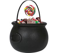 Bouilloire de sorcière Décoration d'Halloween Bol à bonbons magique Pot noir Différentes couleurs Récipient à bonbons coloré Accessoire mystique pour fêtes