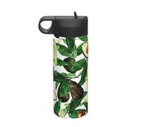 Bouilloire de sport isotherme avec impression avocats - 532 ml - Respectueux de l'environnement et polyvalent - Bouteille de voyage