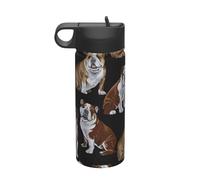 Bouilloire de sport isotherme avec impression bulldogs anglais 532 ml respectueux de l'environnement et bouteille de voyage polyvalente