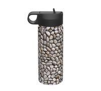 Bouilloire de sport isotherme avec impression galets - 532 ml - Respectueux de l'environnement et polyvalent - Bouteille de voyage