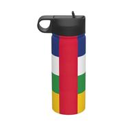 Bouilloire de sport isotherme en acier inoxydable avec couvercle Motif drapeau de l'Afrique centrale 532 ml