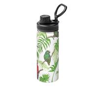 Bouilloire de sport isotherme polyvalente avec imprimé perroquet et arbre tropical - 532 ml