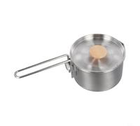 Bouilloire de voyage compacte en acier inoxydable de 1 L pour camping, randonnée, trekking, avec poignée pliable, design léger, 370 g