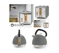 BOUILLOIRE Design Soft touch 1L8 2200W GRIS + GRILL PAIN 900W Soft Touch 2 Emplacements Thermostat regulable 6 Fonctions GRIS