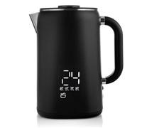 LEHMANN Bouilloire Electrique Inox 1,7L, Température réglable 45-100°C, Ebullition Rapide, Maintien au Chaud, Double Paroi, Écran Tactile, sans BPA, idéale pour Famille et Bureau, Noir Mat