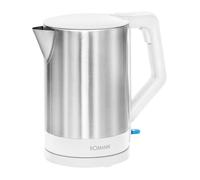 Bouilloire électrique - Bouilloire électrique - Bouilloire en Acier - Bomann WK5024BLANC Bouilloire 1,5 Litre Inox/Blanc - Base à 360 ° - Arrêt Automatique