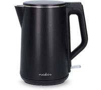Bouilloire Électrique 1.5L Plastique 2200W Rotatif avec Contrôleur Strix Nedis Noir Noir G