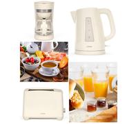 Bouilloire Électrique 1,7 L - 2200 W - Grille-Pain 2 Fentes 750 W -Cafetière