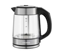 Bouilloire Électrique 1.7L 2000W Verre Borosilicate, Réglage de Température,