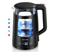 Bouilloire Électrique, 1.7L Bouilloire en Verre avec Maintien au Chaud, 5 Contrôles de Température, 2200W Ébullition Rapide, Arrêt Automatique et Protection Contre L'ébullition à Sec