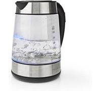 nedis bouilloire électrique 1.7l verre transparent 2200w protection contre l'ébullition Gris G