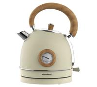 Klausberg Bouilloire Thermomètre Retro 1,8 Litre, Crème, Acier Inoxydable 304, 1850-2200 W