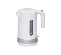 Bouilloire Clatronic 1,8 L | 2200 W pour un chauffage rapide | Sans BPA | Indicateur de niveau d'eau | Socle pivotant à 360° avec enrouleur de câble | Bouilloire | WK 3840 blanche