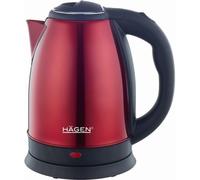 HAGEN Bouilloire électrique HA5525 – Inox, design élégant, base 360°, 1,8 L, 1500 W – Rouge