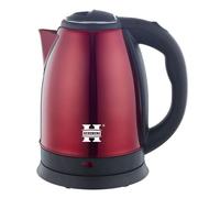 Herzberg HG5011-RD, Bouilloire Électrique 1.8L INOX sans Fil Rouge, Puissance 1500W, Base 360°, Arrêt Automatique, Design Élégant, Niveau de Remplissage Extérieur, Sécurité et Filtre à Particules