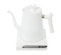 Bouilloire Électrique 1 L à Température Réglable, Col de Cygne, Inox 304 | Finition blanche, 7 niveaux 45 à 100 °C, mémoire 3 min, bec fin pour café filtre et thé, commandes sur socle, 1000 W